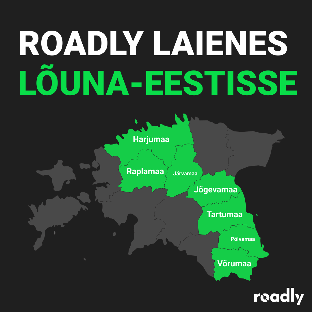 Auhinnatud maavarade tellimiskeskkond Roadly laieneb Lõuna-Eestisse